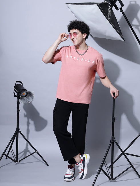 Bold Comfort: Men's Oversize Printed Cotton T-Shirt White